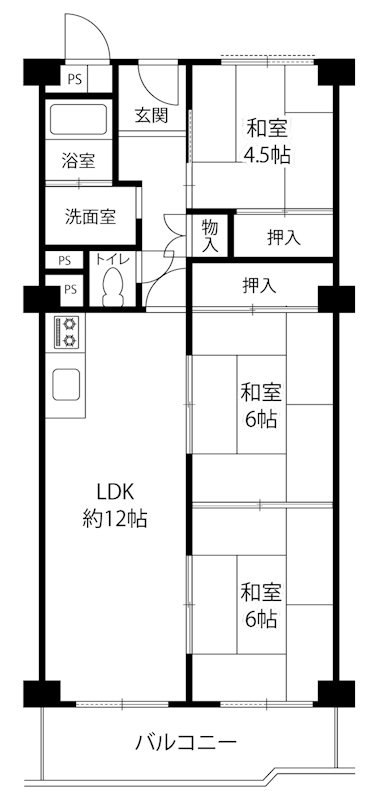 春日丘グリーンハイツA棟 間取り図