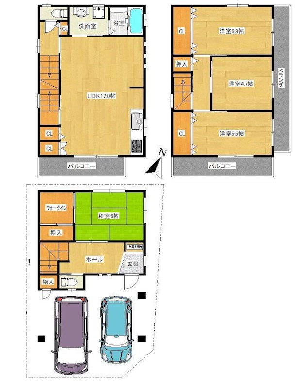摂津市鳥飼西2丁目　中古一戸建 間取り図
