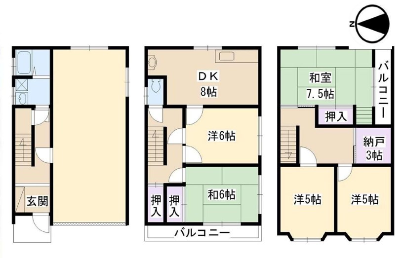 摂津市一津屋2丁目 中古一戸建 間取り図