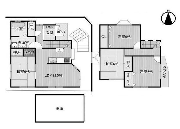 高槻市緑が丘2丁目　中古一戸建 間取り図