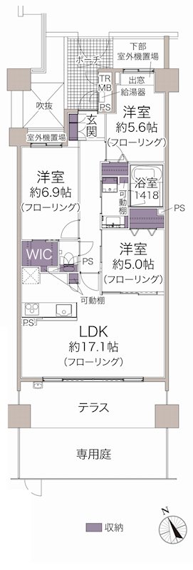 ルネグランディルB棟 間取り図