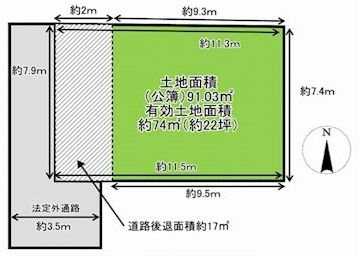 茨木市東宮町　建築条件付売土地 間取り図