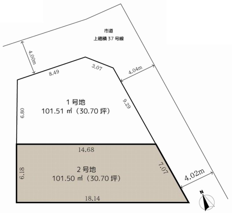 茨木市上穂積2丁目　2号地　建築条件付土地 間取り図