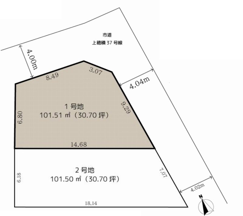 茨木市上穂積2丁目　1号地　建築条件付土地 間取り図