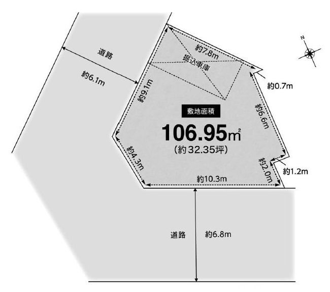 高槻市日吉台六番町　売土地 間取り図