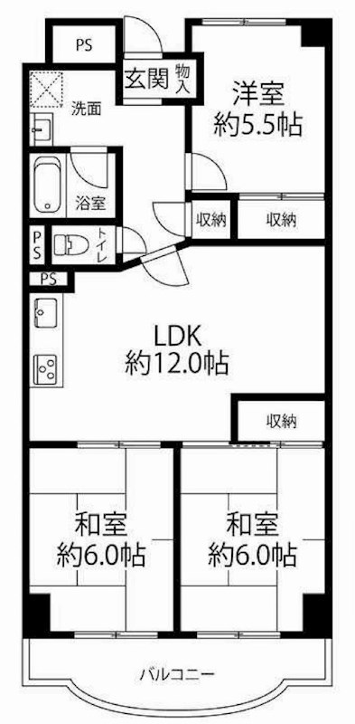 日興千里台スカイタウンE棟  間取り図