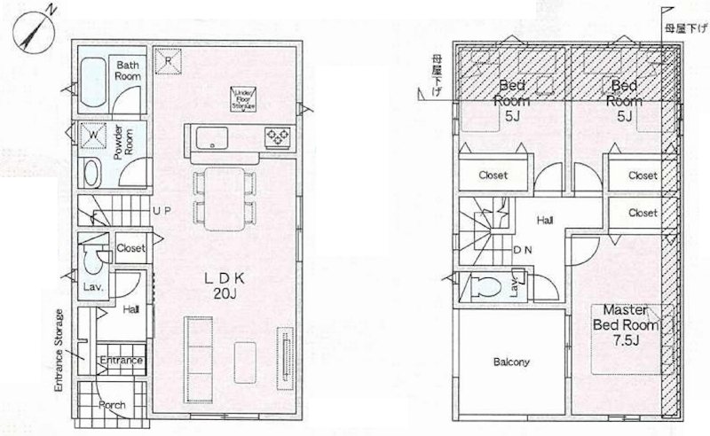 茨木市室山１丁目　新築一戸建　1号棟  間取り図