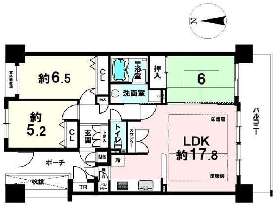アーバンビュー高槻アンソレイエ 間取り図