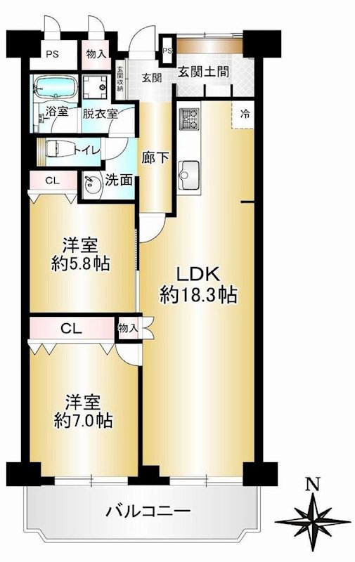ローレルハイツ茨木壱号棟 間取り図