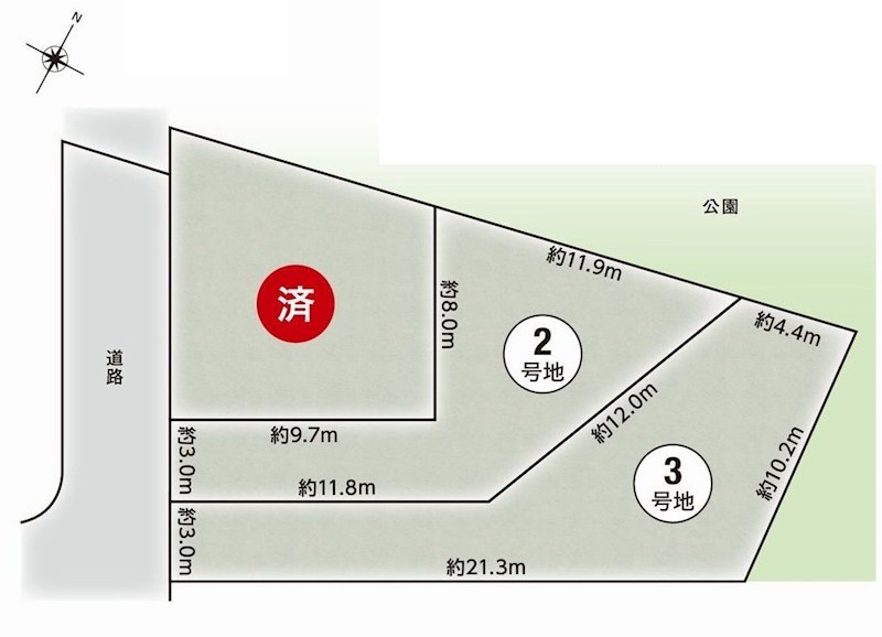 吹田市樫切山　3号地　売土地   間取り図