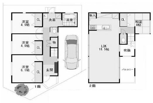 高槻市南平台1丁目　中古一戸建 間取り図