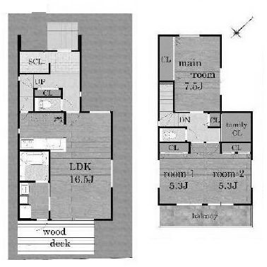 高槻市安岡寺町5丁目　新築一戸建3号地 間取り図