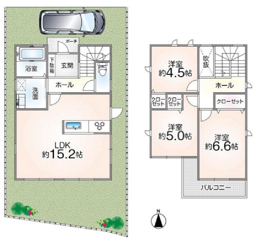 高槻市高垣町 中古一戸建 間取り図