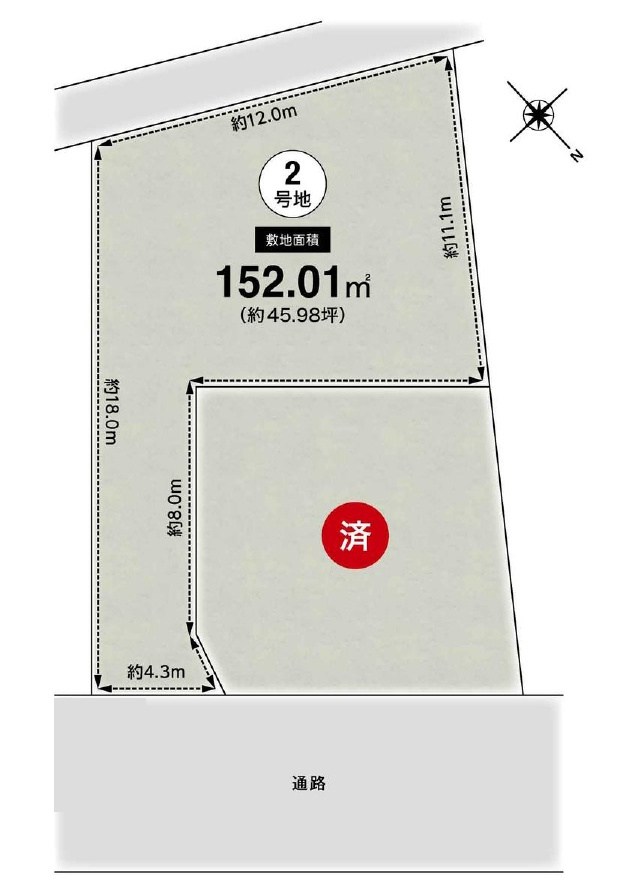 高槻市桜ヶ丘南町　売土地 間取り図