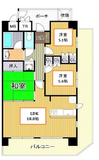 プライムコート高槻総持寺 間取り図