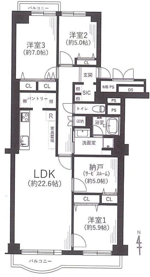 メゾン千里丘K棟  間取り図