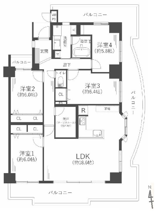 ライオンズマンション高槻南 間取り図