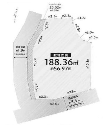 高槻市古曽部町1丁目　売土地 間取り図