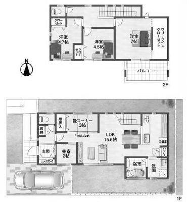 高槻市真上町5丁目　中古一戸建 間取り図
