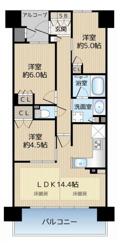 パークナード・レーベン茨木さわらぎ 間取り図