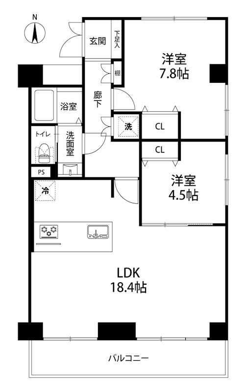 グリーンタウン茨木6番館 間取り図