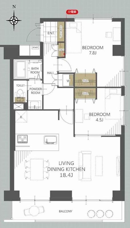 グリーンタウン茨木6番館 間取り図