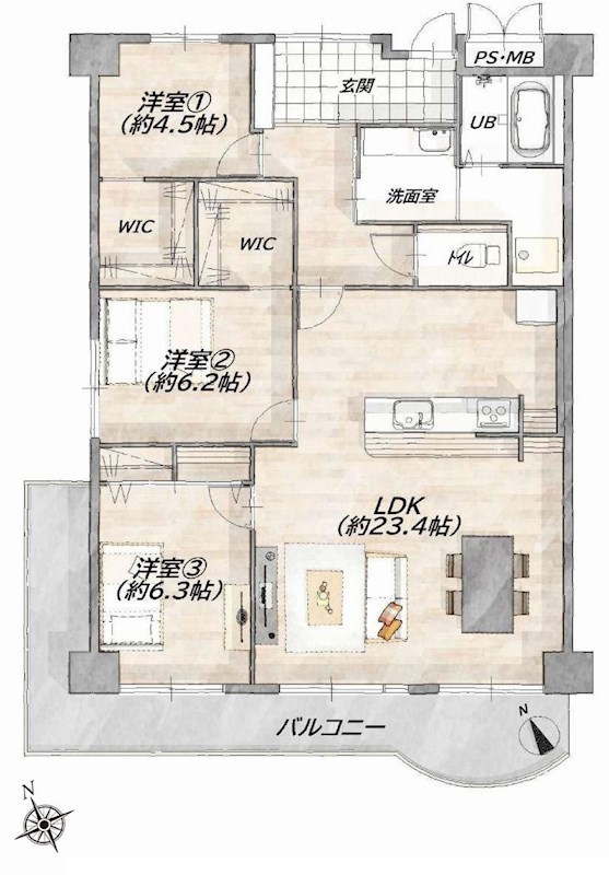 青葉丘マンション  間取り図