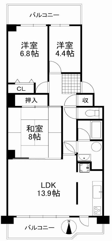 ネオコーポ茨木    間取り図