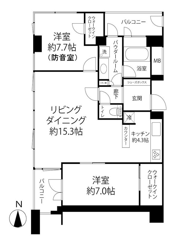 サンクスタワー心斎橋ミラノ・グランデ 間取り図