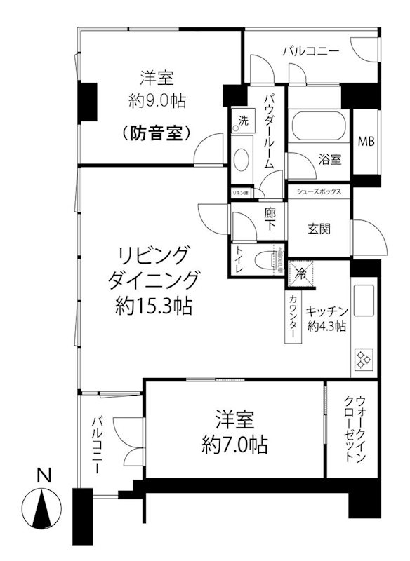 サンクスタワー心斎橋ミラノ・グランデ 間取り図