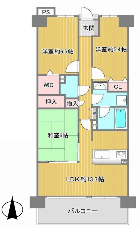 ライオンズマンション千里丘ガーデンシティ  間取り図