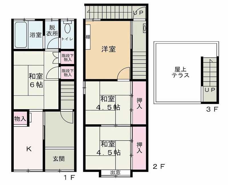 摂津市正雀2丁目　中古テラスハウス 間取り図