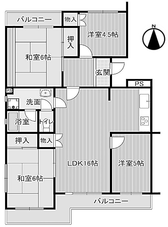 若山台第3住宅20号棟 間取り図
