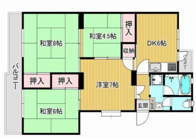 公社千里山田第一次住宅A8棟   間取り図