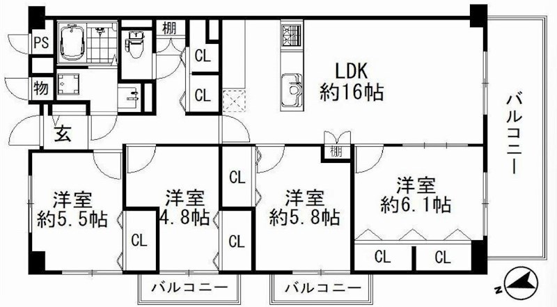ローレルハイツ千里3号棟 間取り図