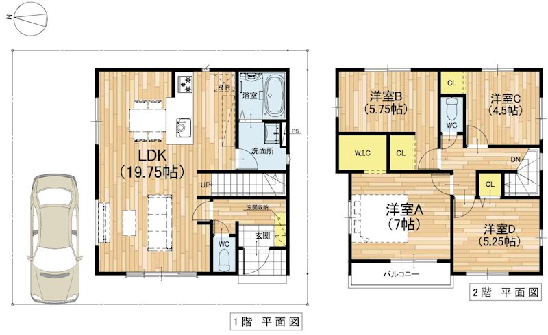 牧野本町二丁目全3区画新規分譲地内3号地 間取り図