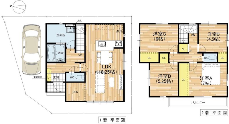 牧野本町二丁目全3区画新規分譲地内2号地 間取り図