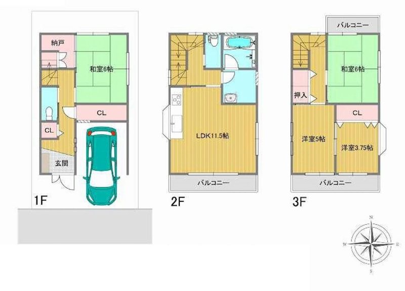 茨木市平田2丁目　中古一戸建 間取り図