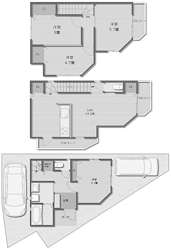 島本町高浜1丁目 新築一戸建 間取り図