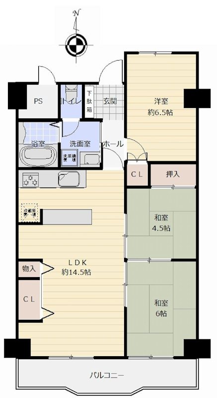 白川高層住宅6号棟 間取り図