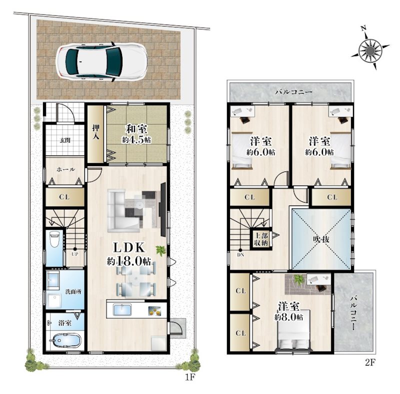 茨木市若園町　中古一戸建 間取り図