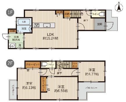高槻市西五百住町　中古一戸建 間取り図
