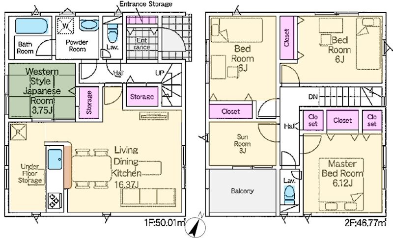 長尾家具町2丁目CRADLEGARDEN全13棟新築分譲地内12号棟 間取り図