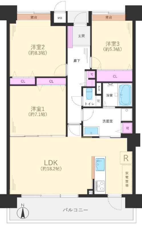 ビオルネ北館 間取り図