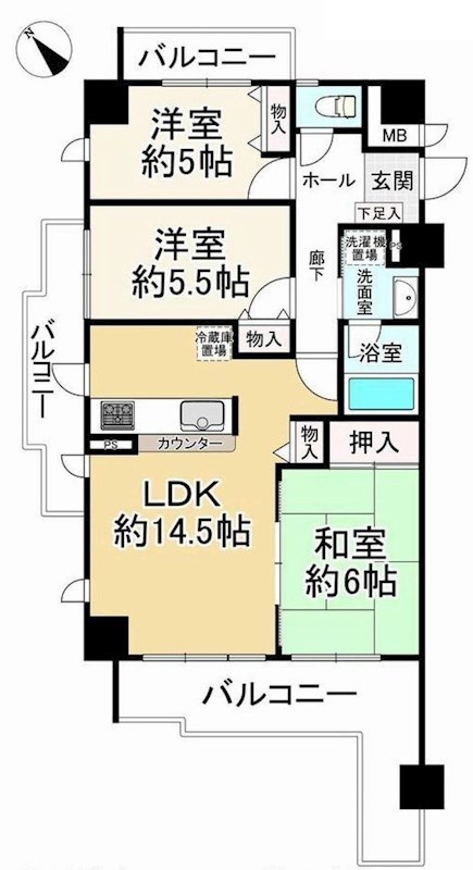 セントラルステージ千里Ⅰ番館 間取り図