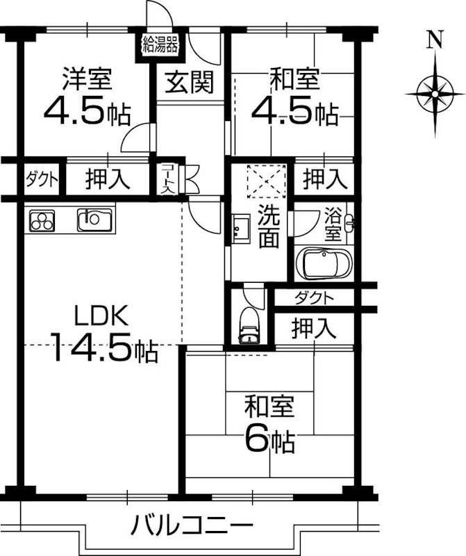 大和サニーハイツ高槻3棟 間取り図