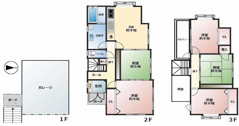 吹田市新芦屋下 中古一戸建 間取り図