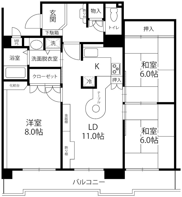 クリスティーコート中百舌鳥 間取り図