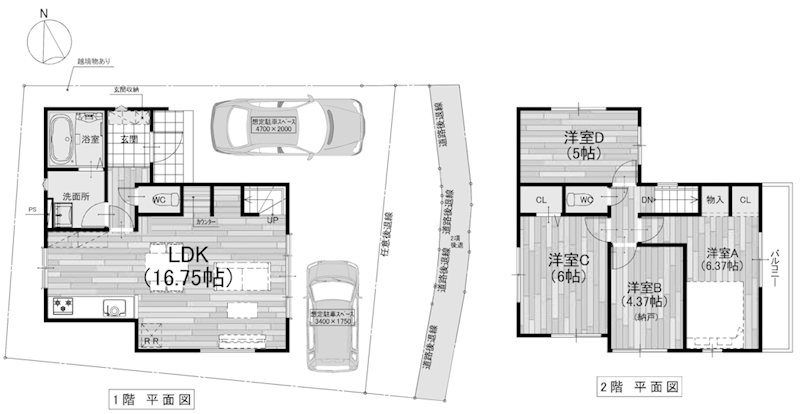 島本町広瀬2丁目 新築一戸建 間取り図