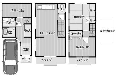 高槻市淀の原町 中古一戸建 間取り図